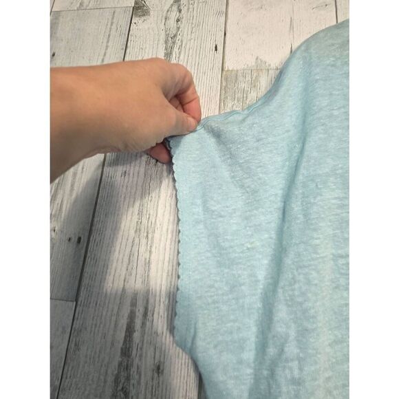 J. Jill Love Linen Slub Knit Oversized 100% Linen Tee T-Shirt Scalloped Sleeve D - Picture 5 of 8